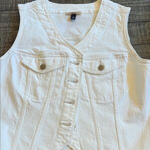 White Denim Vest